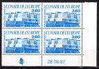 FRANCE SERVICE CONSEIL DE L´EUROPE N°97 3.60 BLEU BATIMENT DU CONSEIL COIN DATE DU 28.08.1987** - 1980-1989