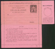 Francia ** Service Télégraphique TÉLÉGRAMME Avec Réponse Payée D´avance. - Telegraph And Telephone