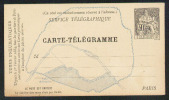Francia ** Service Télégraphique, CARTE-TÉLÉGRAMME. TUBES PNEUMATIQUES - Télégraphes Et Téléphones