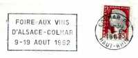 COLMAR  / OBLITERATION MECANIQUE / FOIRE AUX VINS D ALSACE  1962 - Vinos Y Alcoholes