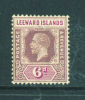 LEEWARD ISLANDS  -  1912/38  George V  6d  Mounted Mint As Scan - Leeward  Islands