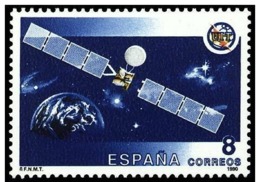 España 1990 Edifil 3060 Sello ** 125 Aniv. Unión Internacional Telecomunicaciones UIT Satélite Español Hispasat Mi. 2939 - Lettres & Documents