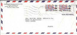 TIMBRE ETATS UNIS SUR LETTRES "CONSULAT GENERAL OF FRANCE -  HOUSTON TEXAS => FRANCE - Covers & Documents