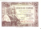 BILLETE DE ESPAÑA DE 1 PTA DEL 15/06/1945 ISABEL LA CATÓLICA SERIE J  CALIDAD EBC+ (BANK NOTE) - 1-2 Peseten