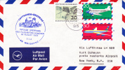 LUFTHANSA - NÜRNBERG à NEW YORK (USA) - 1973 - ENVELOPPE 1° VOL - Erst- U. Sonderflugbriefe