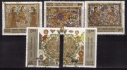 India Used Set Of 5,  2000, Madhubani Painting, Elephant, Flute Music, Etc., - Usati