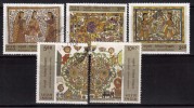 India Used Set Of 5,  2000, Madhubani Painting, Elephant, Flute Music, Etc., - Used Stamps