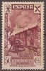 ESBE24-LA541Spain.Esp Agne.Tren.HISTORIA DEL CORREO.BENEFICENCIA.1938  (Ed 24**) Sinn Charnela.MUY BONITO - Beneficiencia (Sellos De)