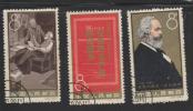 T)1963,CHINA,SET(3),145th ANNIVERSARY OF BIRTH OF KARL MARX,USED.- - Usados