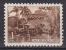 Macau 1948 Mi. 346    1 A Wohnpalast ERROR Variety Misplaced Brown Printing To The Left MNH** (2 Scans) - Ongebruikt