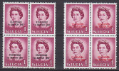 St. Lucia 1967 Mi. 204 A+b Königin Queen Elizabeth II. Overprinted STATEHOOD 1st March 1967, 4-Blocks MNH** - Ste Lucie (...-1978)