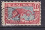 CONGO FRANÇAIS N° 52 10C CARMIN ET BLEU PANTHÈRE OBL - Sonstige & Ohne Zuordnung