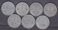 FRANCE - Gouvernement Provisoire - 1 Frs Morlon (7 Pieces) 1941 à 1946B (manque 1945B) - 1 Franc