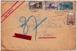 SAAR/SARRE - 1931 - ENVELOPPE Par EXPRES ! De SAARBRÜCKEN Pour PARIS Avec CACHET PNEUMATIQUE Au DOS - Cartas & Documentos