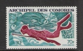 Comoro Islands  1972  Sc#C44  70fr  Scuba Diving  Airmail  MLH*  2013 Scott Value $8.75 - Posta Aerea