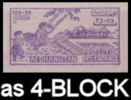 AFGHANISTAN1955 Child Welfare Viol. 125P+25P Semi-postal IMPERF.4-BLOCK  [non  Dentelé,Geschnitten,no Dentado] - Afghanistan