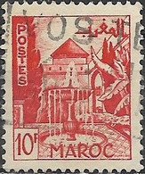 FRENCH MOROCCO 1949 Gardens At Mecknes - 10f Red FU - Gebraucht