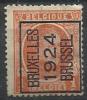 BELGIQUE ,  1 C , Albert 1er , 1921 - 1927 , BRUXELLES 1924 BRUSSEL - Typo Precancels 1922-26 (Albert I)