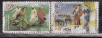 Se-tenent Used India 2006, Joint Issue Cyprus, Fold Dance Nati & Koutta, As Scan - Gebraucht