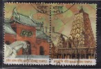 Se-tenent Used India 2008, Joint Issue With China, Maha Bodhi Temple Bodh Gaya, White Horse Temple Luoyang City - Used Stamps