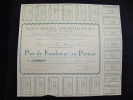 Part Fondateur " Sté Generale Immobilière De Nice " 1919 Reste Tous Les Coupons - Bank & Versicherung