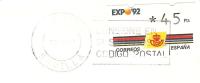 CACHET OBLITERATION ESPAGNE SEVILLE SEVILLA EXPO 92 TIMBRE CONCORDANT - Franking Machines (EMA)