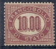 1875 REGNO SERVIZIO DI STATO 10 LIRE LUSSO  MH * DIENA - RR10178 - Dienstmarken