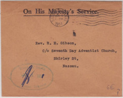 BAHAMAS - 1951 - ENVELOPPE De SERVICE O.H.M.S De NASSAU  - - 1859-1963 Crown Colony