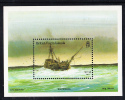 British Virgin Islands MNH Scott #576 Souvenir Sheet $2.50 Brig 'Volvart' 1918 - Shipwrecks - Gum Bend Along Top - Iles Vièrges Britanniques