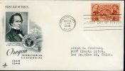 USA UNITED STATES 1948 FDC OREGON TERRITORIAL CENTENNIAL ART CRAFT - 1941-1950