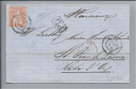 Schweiz 1867-02-25 Brief Von Olten Nach St.Jean Losne Mit Sitzender Helvetia 30Rp - Storia Postale