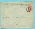 74 Op Brief  Met Stempel CHASSART Met Firmaperforatie (perfin) " D. F. " Van (Dumont Freres) - 1863-09