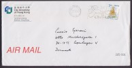 Hong Kong Airmail Par Avion CITY UNIVERSITY OF HONG KONG 2000 Christmas Slogan Cover To Denmark Buddha Po Lin Monastery - Briefe U. Dokumente