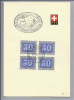 CH 1945 Viererblock Zu#265 Auf Faltblatt - Lettres & Documents