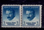 Canal Zone 1946 5 Cent  John Stevens Issue #139 Pair One MNH 1 MH - Canal Zone