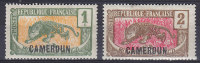 Cameroun 1921 Mi. 47-48, 1c. & 2c. Mittelkongo Leopard Overprinted Aufdruck Surchargé CAMEROUN, MH* - Unused Stamps