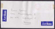 Australia Airmail Par Avion International Label VICTORIA 2001 Meter Stamp Cover To Denmark - Cartas & Documentos