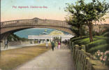 PIER APPROACH, CLACTON-ON-SEA, ESSEX Pu1926 ~ BLUE LAGOON LOUNGE / SKEEBALL / STEAMERS ADVERTS - Clacton On Sea