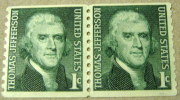 USA 1968 Thomas Jefferson 1c X2 - Mint - Autres & Non Classés