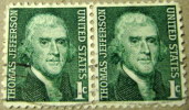 USA 1968 Thomas Jefferson 1c X2 - Used - Other & Unclassified