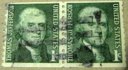 USA 1968 Thomas Jefferson 1c X2 - Used - Autres & Non Classés