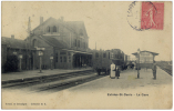 60 - OISE - ESTRÉES SAINT DENIS. LA GARE. LOCOMOTIVE. PASSAGERS. CHEF DE GARE. ARROND. DE COMPIEGNE. 1906. - Estrees Saint Denis