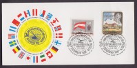 Austria Sonderstempel Weltmeisterschaft Im Flügen ENGELHARTSTETTEN 1987 Card Flag Cachet Flagge - Covers & Documents