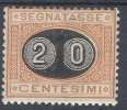 1890-91 REGNO SEGNATASSE MASCHERINA 20 SU 1 CENT MH * - RR10188 - Taxe