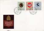 LIECHTENSTEIN 1969 Armoiries Religieuses Yv 462/465 FDC - Lettres & Documents