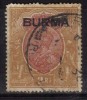 Burma Overprint India On 2 Rs King George V, Used 1937 - Birmanie (...-1947)