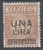 1925 REGNO SERVIZIO COMMISSIONI 1 LIRA SU 60 CENT MH * - RR10189 - Portomarken