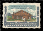 Old Original German Poster Stamp (advertising Cinderella,reklamemarke, Werbemarke ) Farm,cow, Bull,cattle,Kuh,Stier,Rind - Vaches