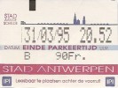 Parkeer / Ticket De Parking - Stad Antwerpen 31-03-1995 - Altri & Non Classificati