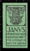 Old Original German Poster Stamp(advertising Cinderella) Mythology, Janus, God Of Beginnings And Transitions, Mythologie - Mythologie